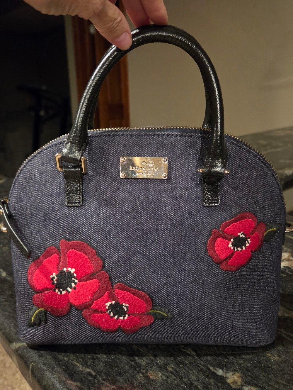 kate spade Denim Grove Street Poppy Mini Carli Crossbody Bag